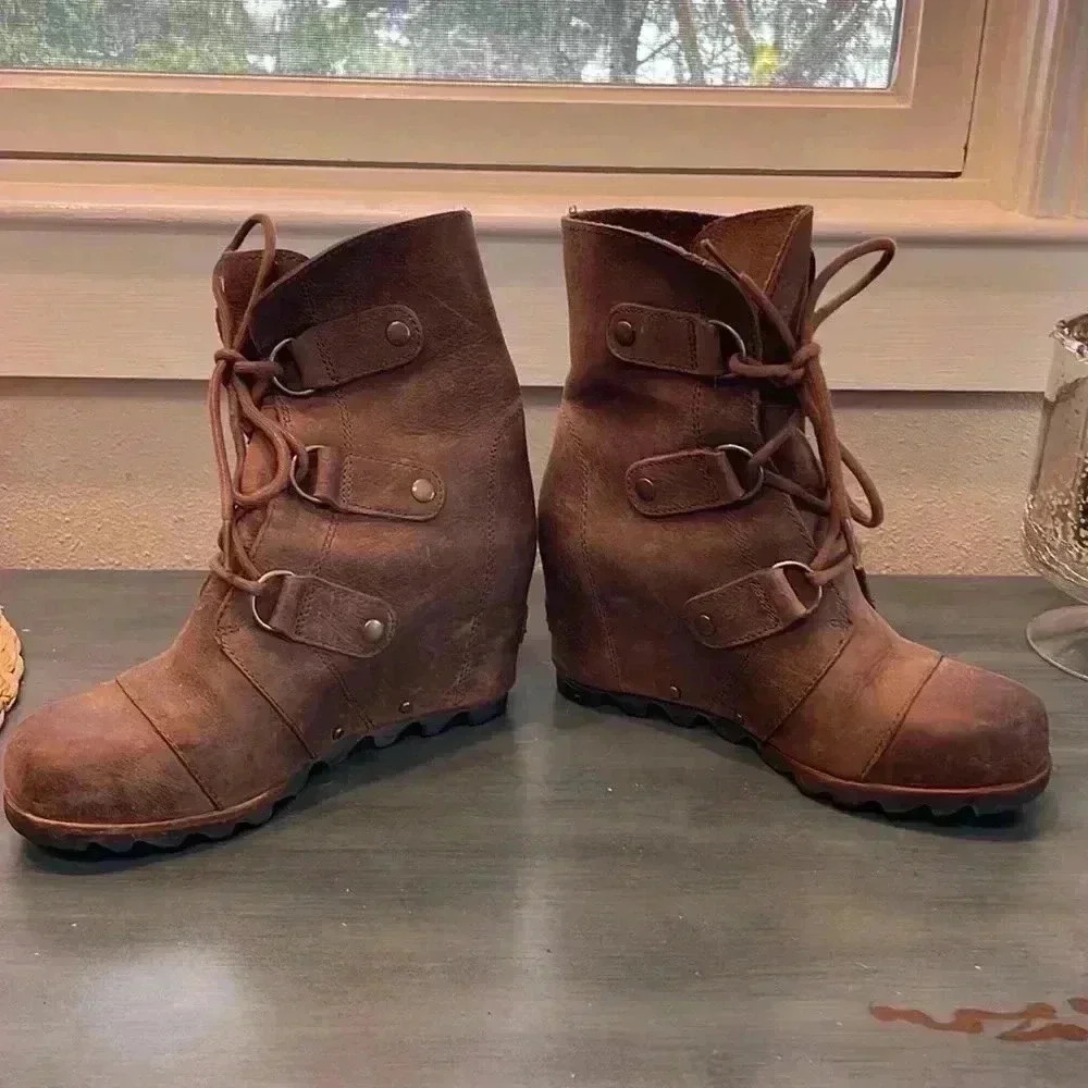 SOREL Women’s Joan of Arc Lace Up Wedge Boots - Picture 8 of 8